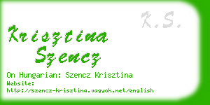 krisztina szencz business card